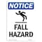 Signmission OSHA Notice Sign, Fall Hazard With Symbol, 18in X 12in Decal, 12" W, 18" H, Portrait OS-NS-D-1218-V-12431 - alternate 1